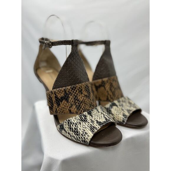 Antonio Melani Leather Snake Skin Heel Sandals Size 8 M - Picture 1 of 10
